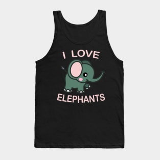 I love elephants Kawaii Baby Elephant. Tank Top